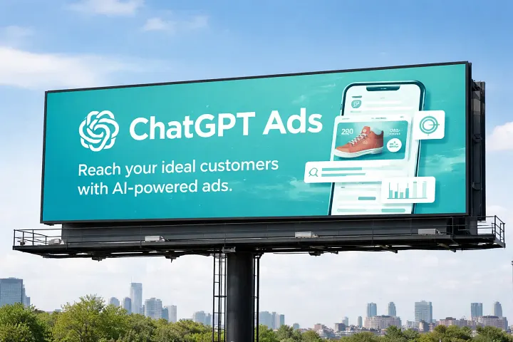 ChatGPT Ads billboard — Reach your ideal customers with AI-powered ads
